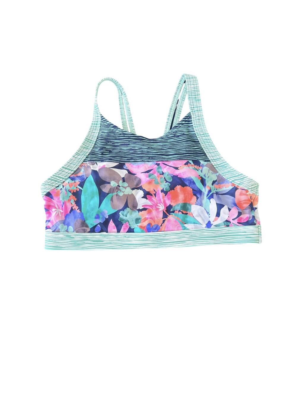 ATHLETA Girl XL/14 surfs up crop racerback pull on bikini swim top New